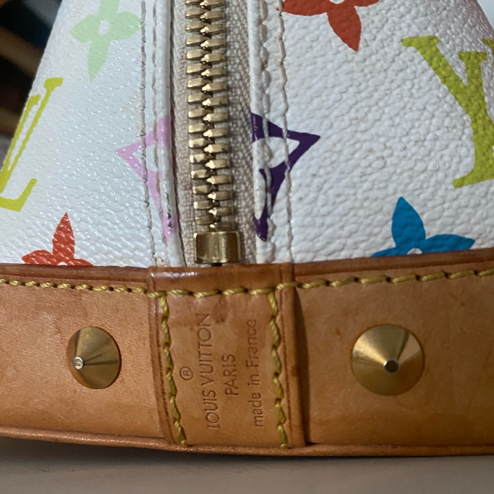 LOUIS VUITTON MURAKAMI ALMA PM BAG WHITE MONOGRAM MULTICOLORE VINTAGE 2003 - Picture 8 of 13